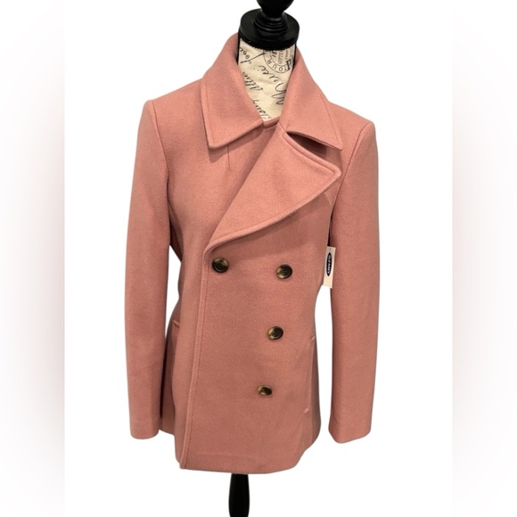 NWT Elegant Old Navy Pink Double-Breasted Women's Coat - Picture 3 of 8